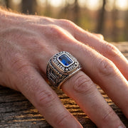 1952 Michigan State National Champions ring worn on hand showing scale and fit
