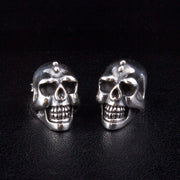 Big Skull Sterling Silver Biker Stud Earrings