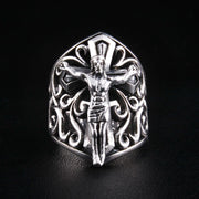Big Sterling Silver Cross Ring