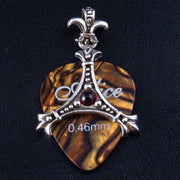 Fleur De Lis Sterling Silver Guitar Pick Holder Pendant
