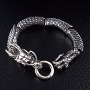 Japanese Dragon Sterling Silver Biker Bracelet