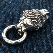 Lion Head Sterling Silver Biker Pendant [2]