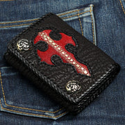 Red Gothic Genuine Leather Biker Chain Wallet