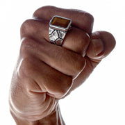 Tigers Eye Sterling Silver Mens Ring