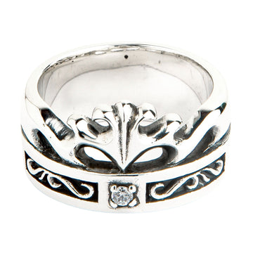 Bague en argent sterling avec couronne celtique