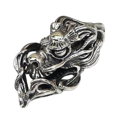 Pendiente de plata esterlina con dragón chino