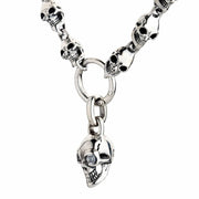 Close-up of the master skull pendant featuring diamond-clear cubic zirconia stones in the eyes.