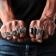 Heart Anchor 925 Sterling Silver Gothic Rings