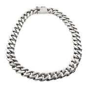 Men's Cuban chain necklace in solid sterling silver, with a brilliant high-polish finish.