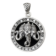 A studio shot of the Hindu Ganesha elephant pendant (Airavata) on a white background.