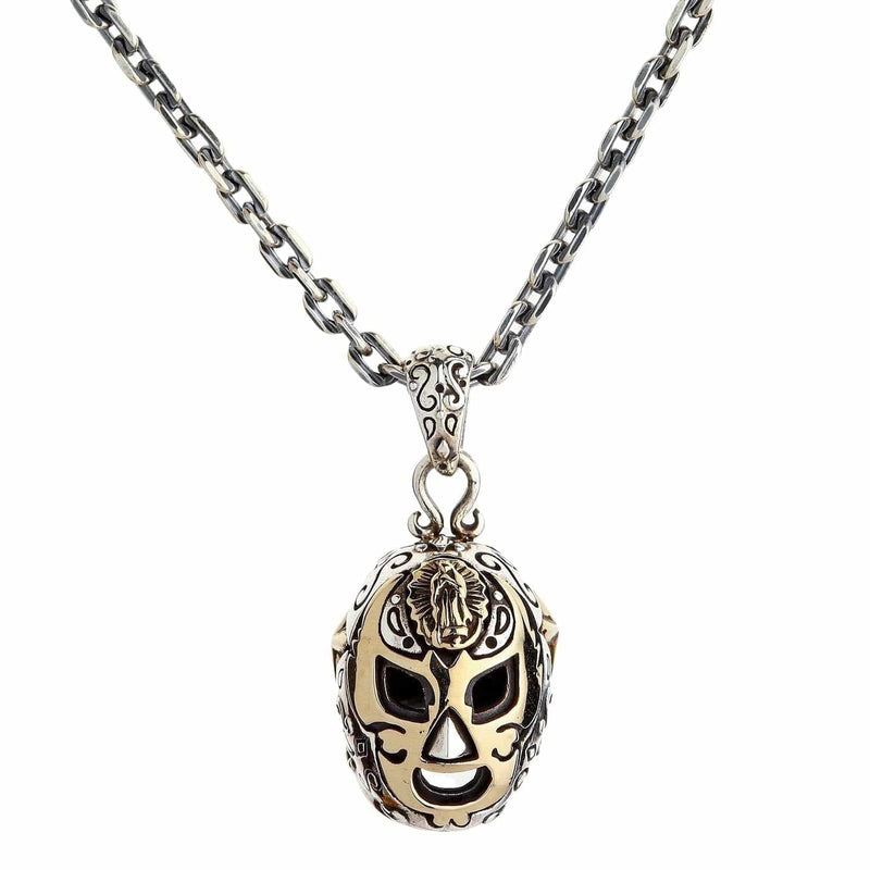 Colgante de máscara de lucha libre de plata esterlina