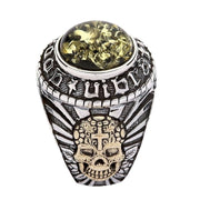 Mexican biker ring sterling silver with skull design.
