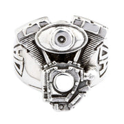 Motorcycle Engine Ring in 925 Sterling Silver