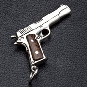 Pistol Gun Pendant in Sterling Silver