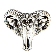 Anillo de Hombre de Plata de Ley con Cabeza de Carnero