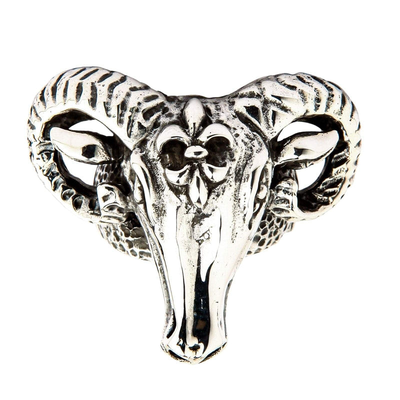 Bague pour homme en argent sterling tête de bélier