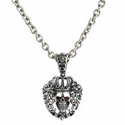 Red Eyes Queen Crown Skull Sterling Silver Gothic Pendant