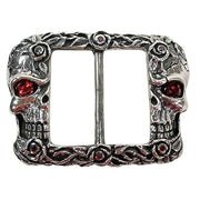 Skull and Rose Sterling Silver Biker Belt Buckle