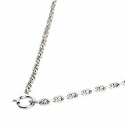 A delicate 2mm sterling silver anchor chain necklace with a brilliant, high-polish finish, perfect for daily wear.