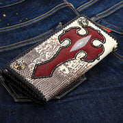 Stingray Cross Lizard Leather Long Biker Wallet