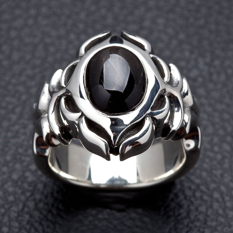 Bague homme tribal en argent 925 Onyx noir