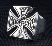 Westcoast Cross Choppers Sterling Silver Biker Ring