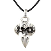 Big Skull Dagger Sterling Silver Gothic Pendant