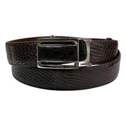 Burgundy Crocodile Leather Men's Belt
