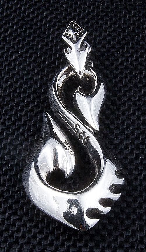 Kmenové Fishhook Stříbrné pánské přívěsky-Bikerringshop