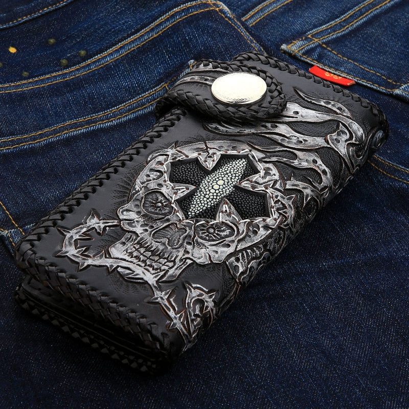 Cartera de cuero de motociclista Rider Demon