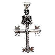 Skeleton Skull Key Sterling Silver Gothic Biker Pendant