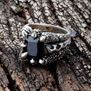 Black Onyx Flame Blade Sterling Silver Gothic Claw Ring [3]