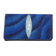 Twotone genuine blue stingray leather long wallet