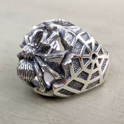 Clear Stone Spider Sterling Silver Gothic Ring