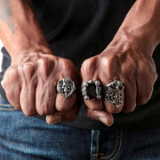 Crown Sterling Silver Skull Rings