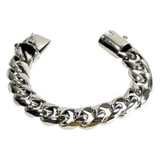 Cuban Curb Link Sterling Silver Biker Bracelet