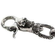 Diamond Skull Sterling Silver Biker Keychain