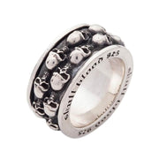 Double Skull Sterling Silver Men's Spin Ring