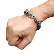 silver biker bracelet