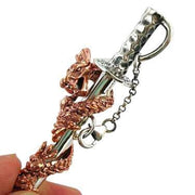 Copper Dragon Samurai Sword Sterling Silver Pendant