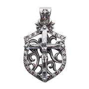 Full front view of the Sterling Silver Christian Amulet Pendant
