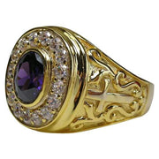 Amethyst Yellow Gold Bishop Ring