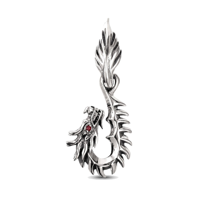 Dragon Hook Sterling Silver Gothic Pendant