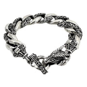 Griffin Sterling Silver Biker Men's Bracelet