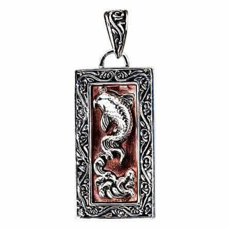Pendentif en argent sterling poisson koï japonais