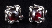 925 Sterling Silver Red Gothic Claw Earrings