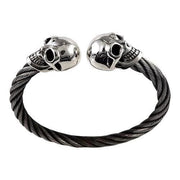 Skull Sterling Silver Biker Cuff Bracelet