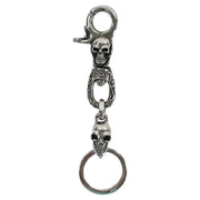Sterling Silver Skull Gothic Key Chain
