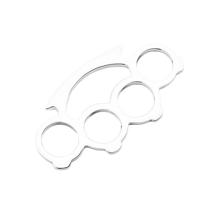 Täydellinen hopeainen sterling silver-knuckle duster-helmio, joka on tarkasti poljssutettu loistavaan, peilimäiseen kiiltöön.