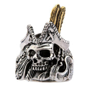 Bague en argent sterling pour homme avec crâne de pirate